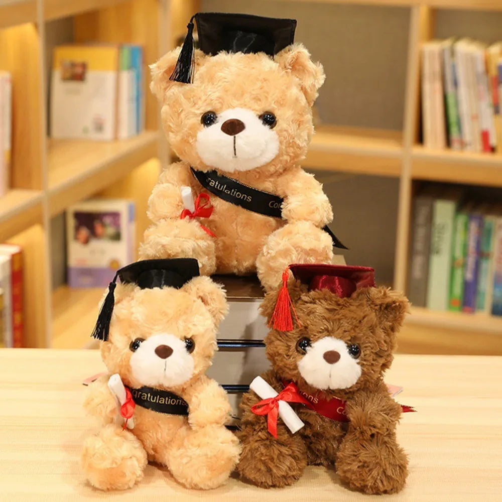 23/28cm Cute  Soft For  Pillow Graduation Gifts Teddy Bear  Toy Bachelor's Cap Bear Animal Dolls