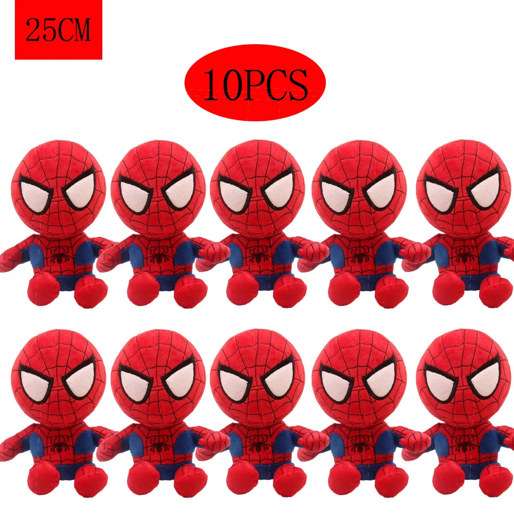 10pcs Man Spidermaned Plush Toys Movie Dolls Marvel Avengers Soft Stuffed Hero Captain America Iron Christmas Children's gifts
