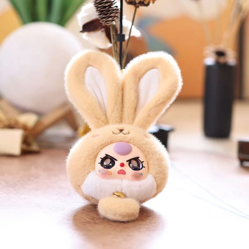 20cm Adorable Rabbit Plush Toys A Rabbit Doll with Bell Brightly Colored Vinyl Dolls Kids Toys Home Decor Girls Birthday Gifts
